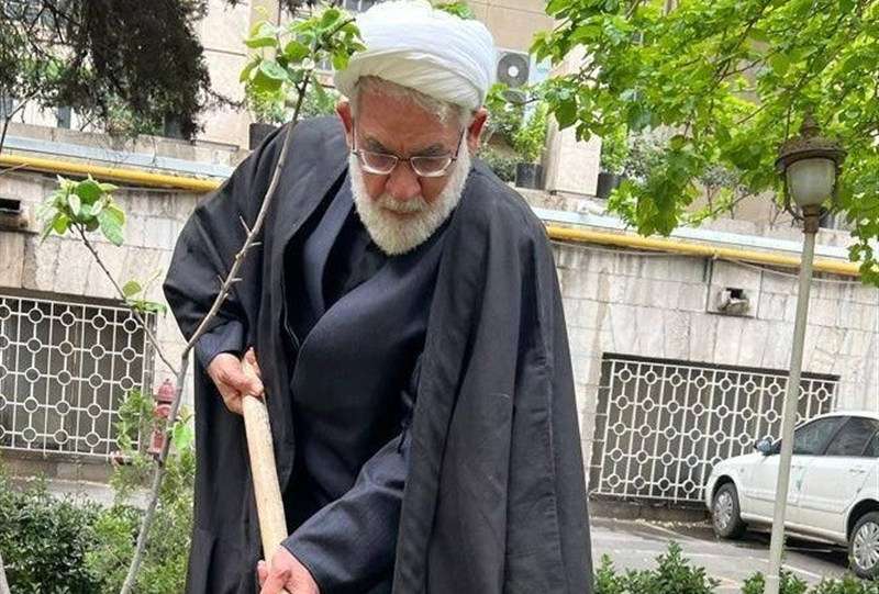 رئیس دیوان عالی یک اصله نهال مثمر در دادگستری کاشت