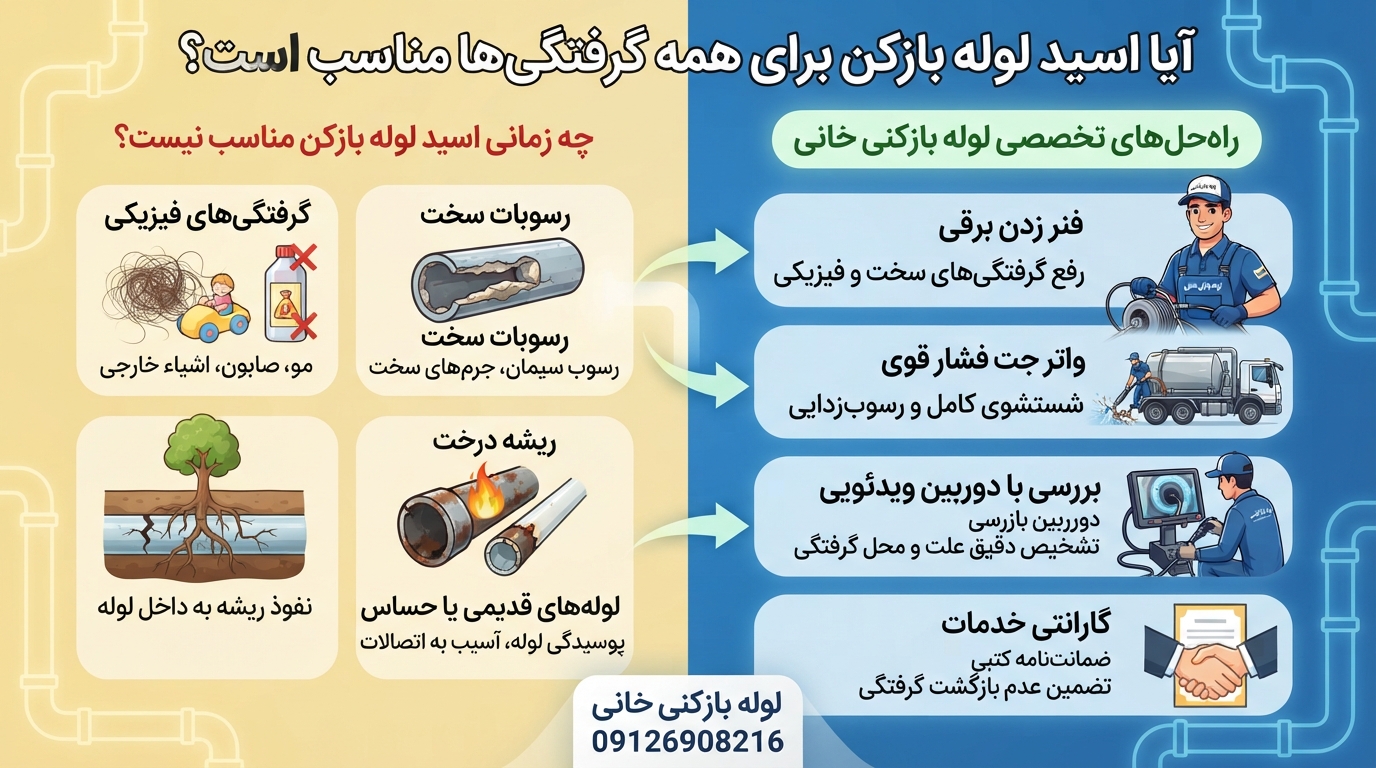 آیا استفاده از اسیدهای لوله بازکن واقعاً لوله را باز می کند یا فقط پولتان را می سوزاند؟ آیا اسید لوله بازکن برای همه گرفتگی ها مناسب است؟